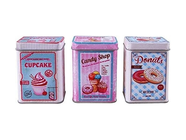 Cupcake. Candy Shop, Donuts Metalldosen Set