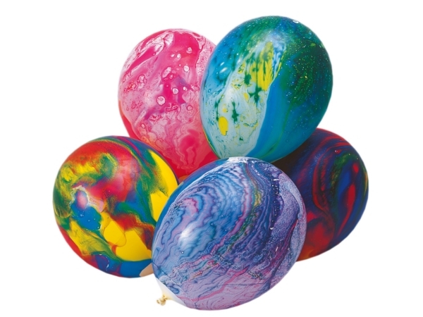 6 Ballons, marmoriert