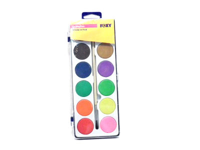Farbkasten mit 12 Farben und 1 Pinsel