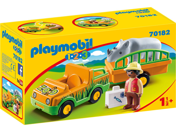 PLAYMOBIL 1.2.3 - Zoofahrzeug mit Nashorn
