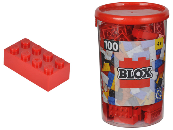 SIMBA Blox - 100 rote 8er Bausteine in der Dose