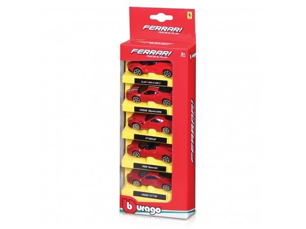 Ferrari Race & Play 1:64 5er Set, Windowbox