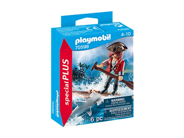 PLAYMOBIL 70598 - Pirat mit Floß und Hammerhai