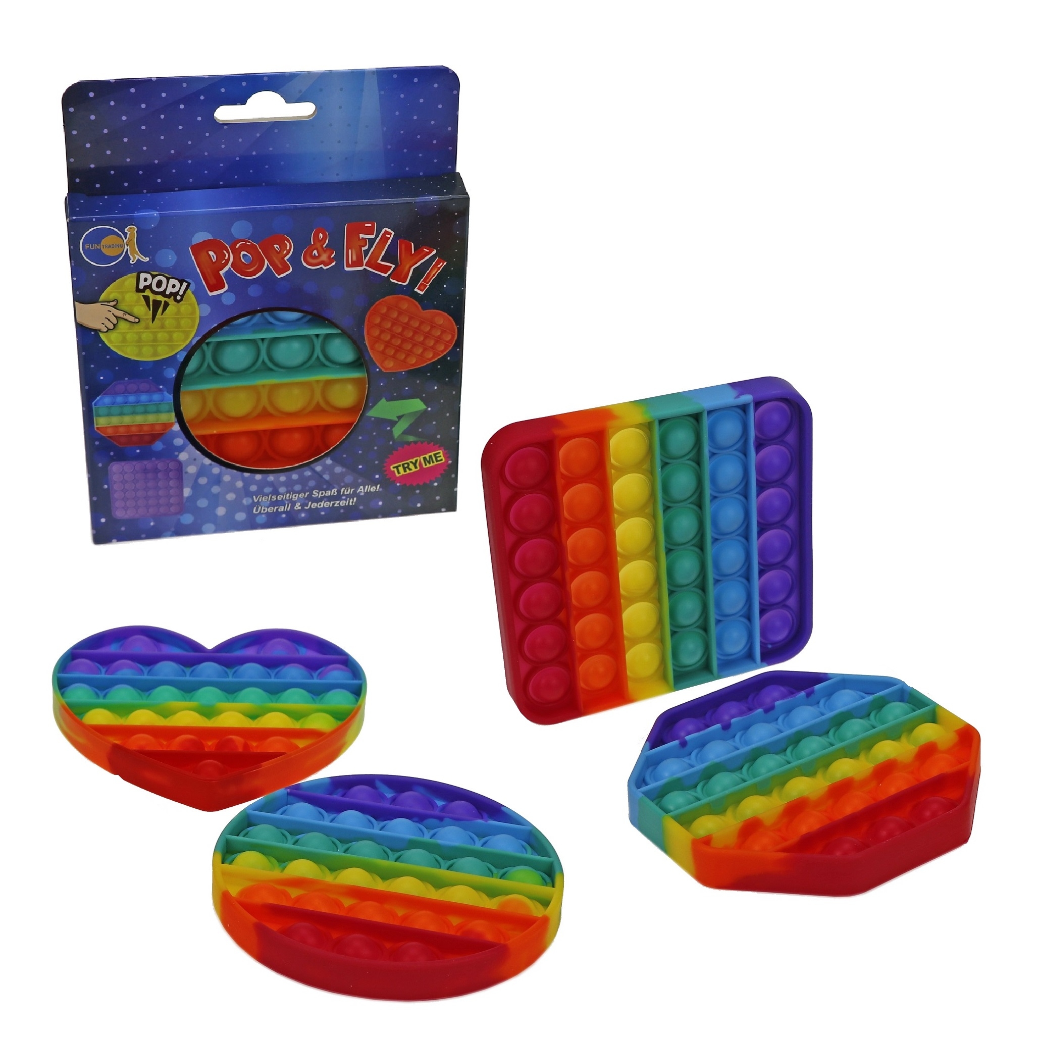 Pop & Fly Fidget Rainbow - groß