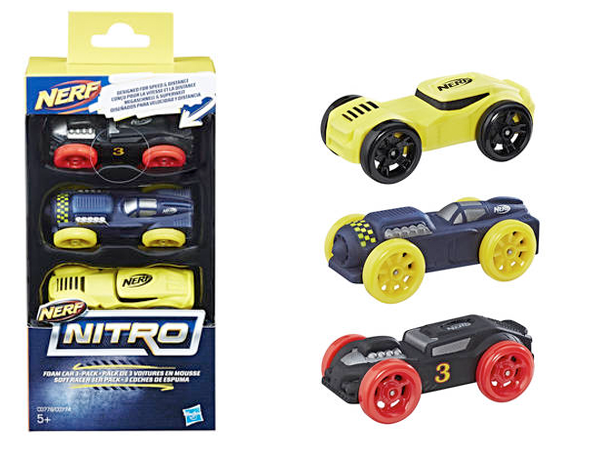 Hasbro C0778 - Nerf Nitro Soft Racer, 3er Pack