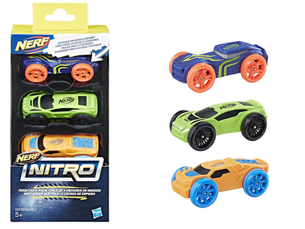 Hasbro C0775 - Nerf Nitro Soft Racer, 3er Pack