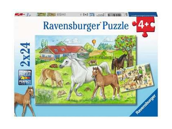 Ravensburger 078332 - 2 X 24 Teile - Auf dem Pferdehof