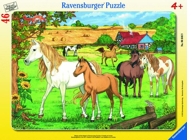 Rahmenpuzzle 30-48 T.: Pferde auf der Koppel